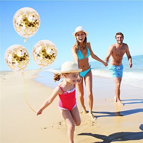 Balloonistics Gold Confetti Balloons – Pack of 20, 12 Inch Party Balloons for Birthdays, Weddings & Celebrations thumbnail 6