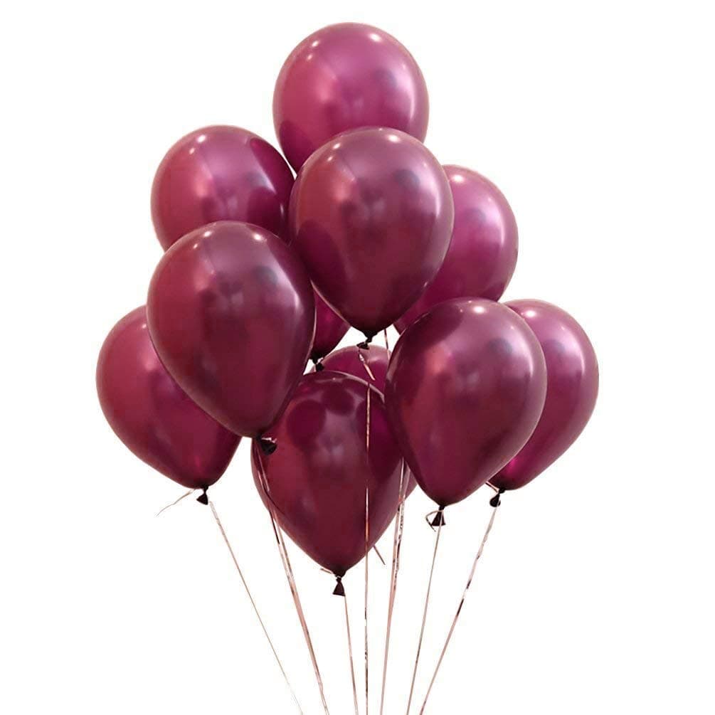 Balloonistics 50-Pack Metallic Maroon Shiny Latex Balloons – HD Deep Red Balloons for Wedding, Anniversary, Elegant Birthday & Festive Party Decoration thumbnail 1
