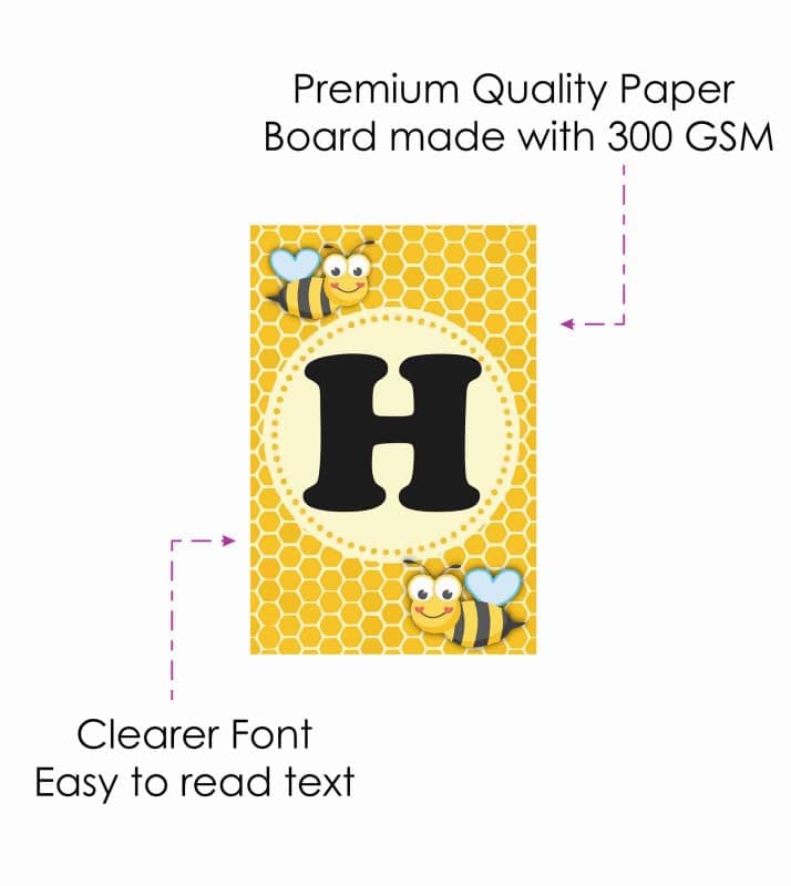 Balloonistics Honey Bee "Happy Birthday" Banner Premium Cardstock Honey Bee Theme Party Decorations Double-Sided Kids Birthday Backdrop Sign for Kids (Happy Birthday Banner) thumbnail 4