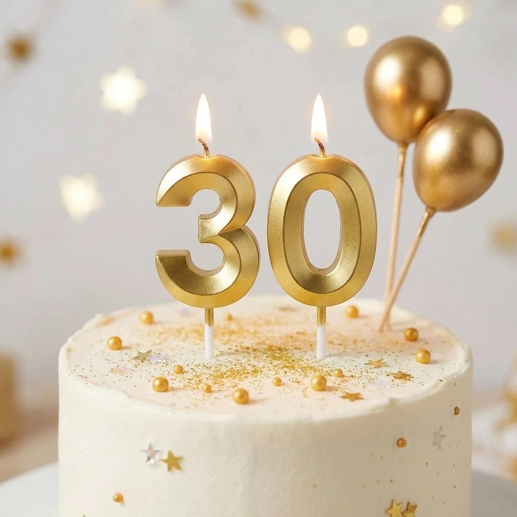 Balloonistics Gold Number 4 Birthday Candle - 3D Metallic Cake Topper for 4th Birthday, Anniversary, Milestone Age Party Decoration, Cake Table Decor thumbnail 3