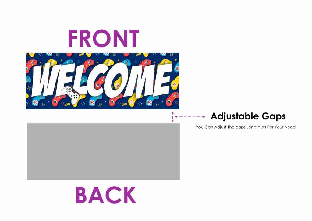 Balloonistics Video Game Theme Welcome Board (2.3 Feet) - Level Up Gaming Birthday Entrance Sign for Indoor & Outdoor - Large Cardstock Gamer Party Decoration, "Press Start" Welcome Banner with Ribbons (Welcome Outdoor Board) thumbnail 5