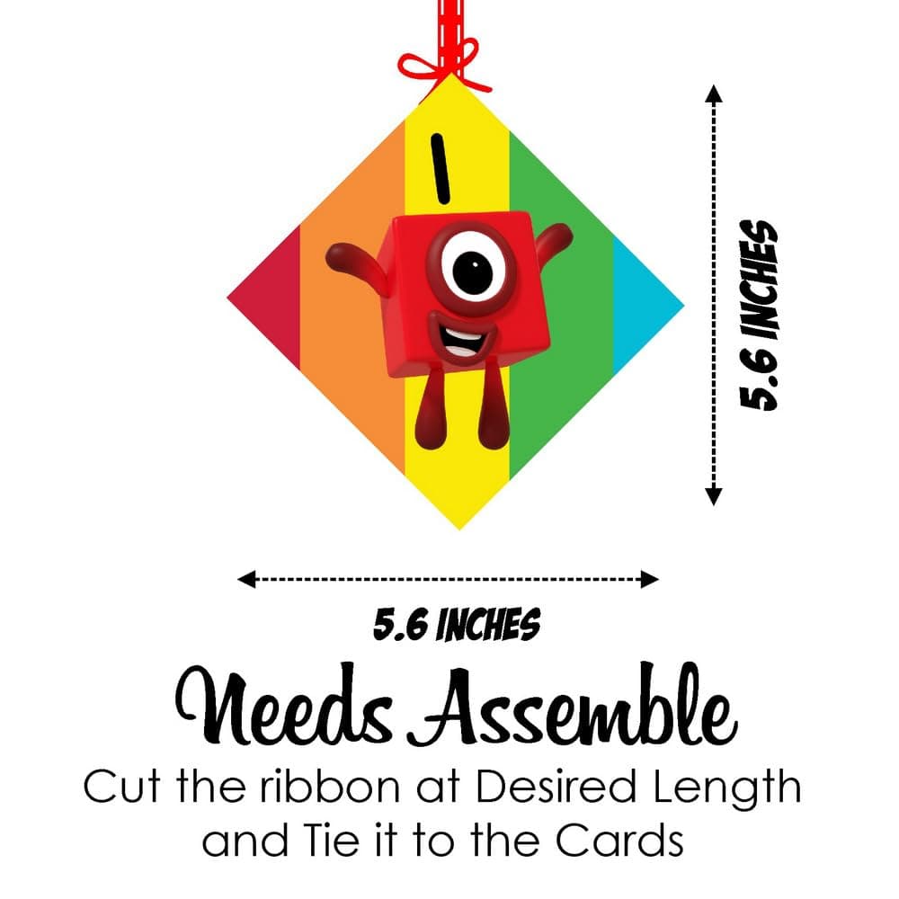 Balloonistics Number Blocks Theme Birthday Hanging Decorations - Pack of 12 Double-Sided Cardstock Cutouts - Math-Powered "Step Squad" Learning Party Decor, Numberland Ceiling Hangings (Hangings - Pack of 12) thumbnail 7