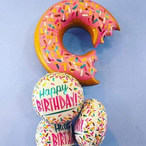 Balloonistics Donut and Sprinkles Foil Balloons,Bite Doughty Large Sweet Candy Dessert Mylar Helium Balloon,Multicolor thumbnail 3