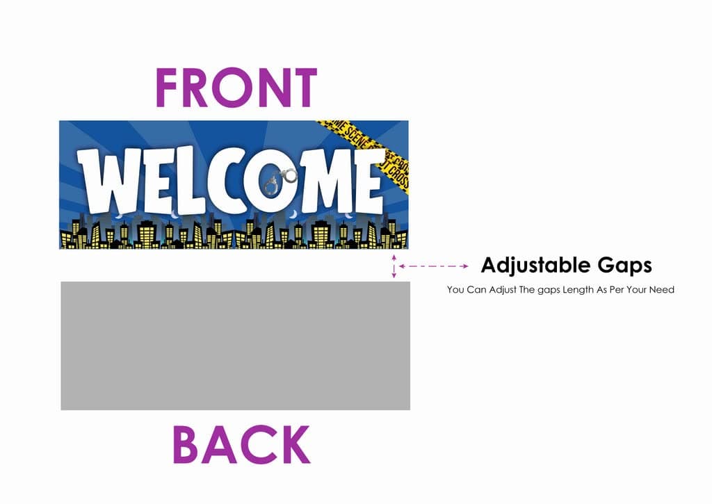 Balloonistics Police Birthday Welcome Board - 2.3 Ft Large Cardstock Law Enforcement Party Sign - Hero Theme Indoor & Outdoor Entrance Decoration, Cop Car & Badge Welcome Display with Ribbons (Welcome Outdoor Board) thumbnail 5