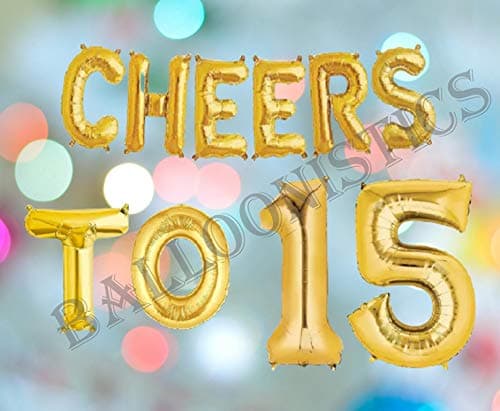 Balloonistics Cheers to Fifteen Foil Balloon Combo – “Cheers to 15” & Number 15 Foil Balloon Set for 15th Birthday & Teen Milestone Party Decorations thumbnail 3