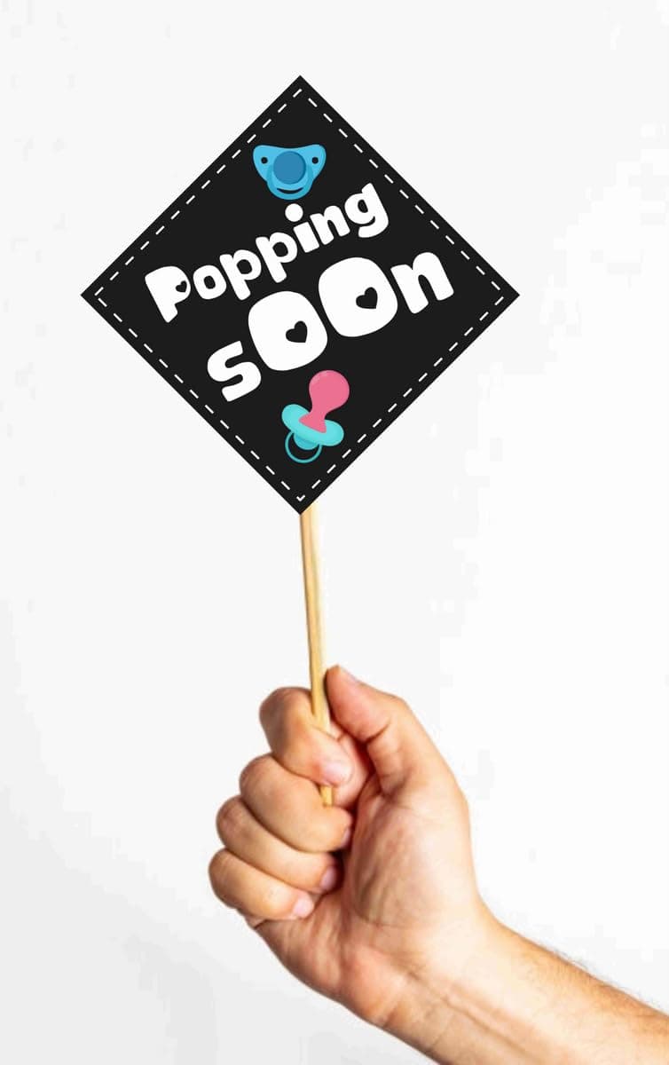 Balloonistics Baby Shower Photo Booth Props - Pre-Assembled Cardstock Props on Sticks - Boho & Floral Themes - Fun "Mom-to-Be," and Baby Icon Photo Accessories for Boys & Girls ( Pack of 10) thumbnail 6