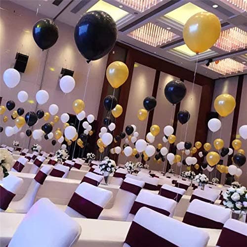 Balloonistics 50-Pack Metallic HD Black & Gold Latex Balloons – Shiny Combo Balloons for Milestone Birthday, Elegant Party & Sophisticated Celebration Decoration thumbnail 5