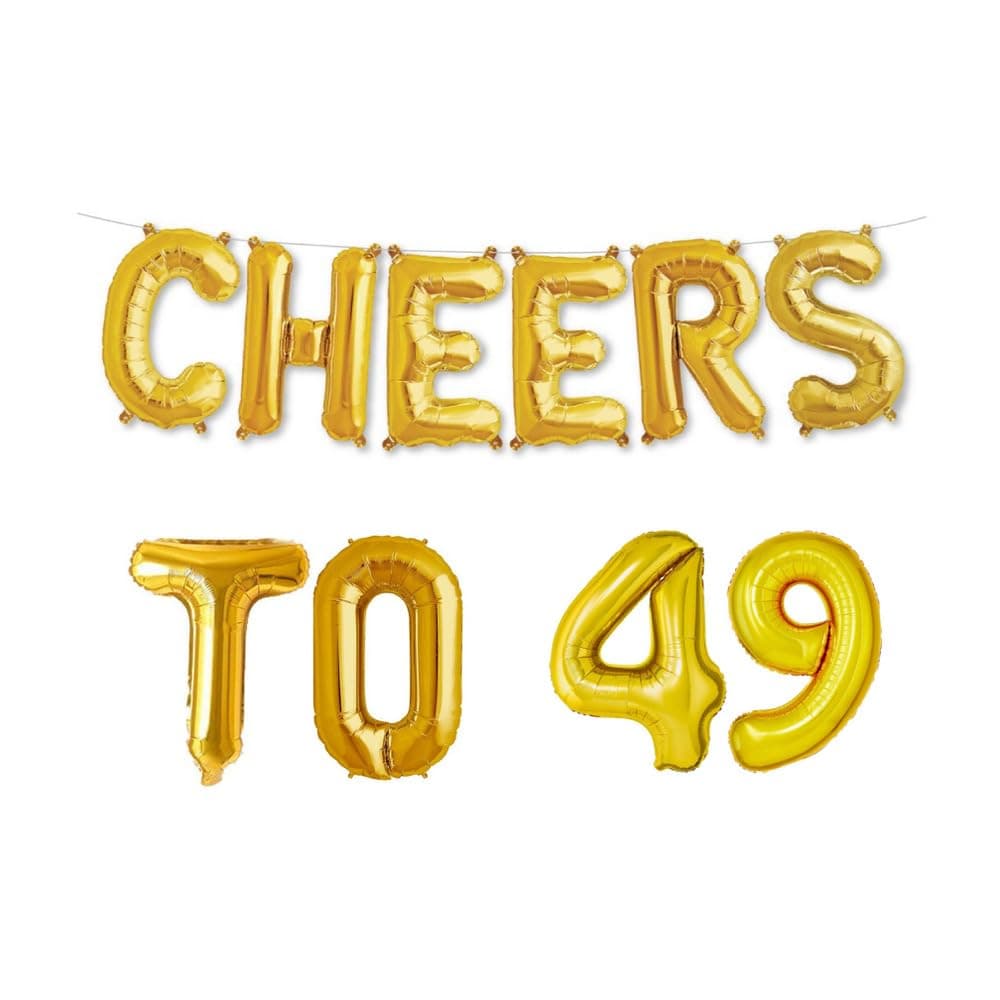 Balloonistics Cheers to Forty Nine Foil Balloon Combo – “Cheers to 49” & Number 49 Foil Balloon Set for 49th Birthday & Last Year of Forties Party Decorations thumbnail 1