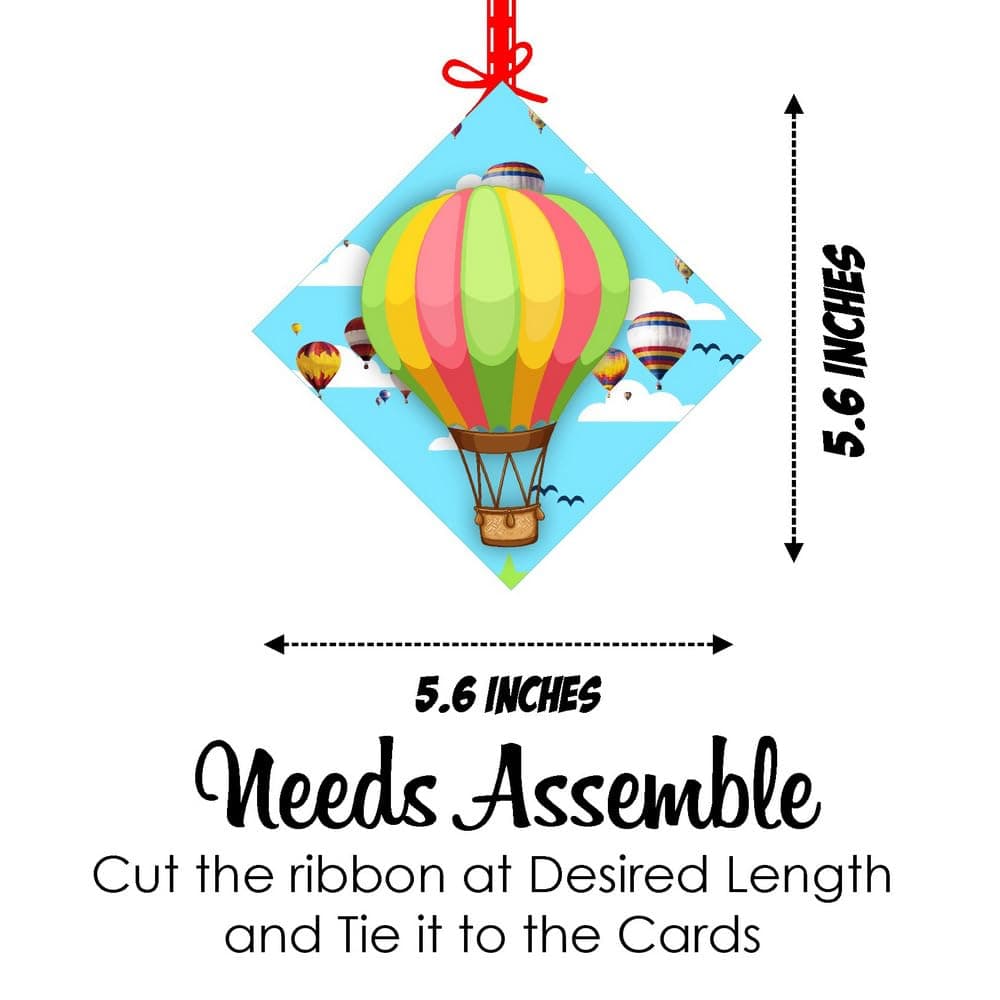 Balloonistics Hot Air Balloon Theme Party Hangings - Pack of 12 Up & Away Ceiling Decorations - Premium Cardstock Double-Sided Pastel Sky & Cloud Cutouts, Whimsical Birthday. (Hangings - Pack of 12) thumbnail 7