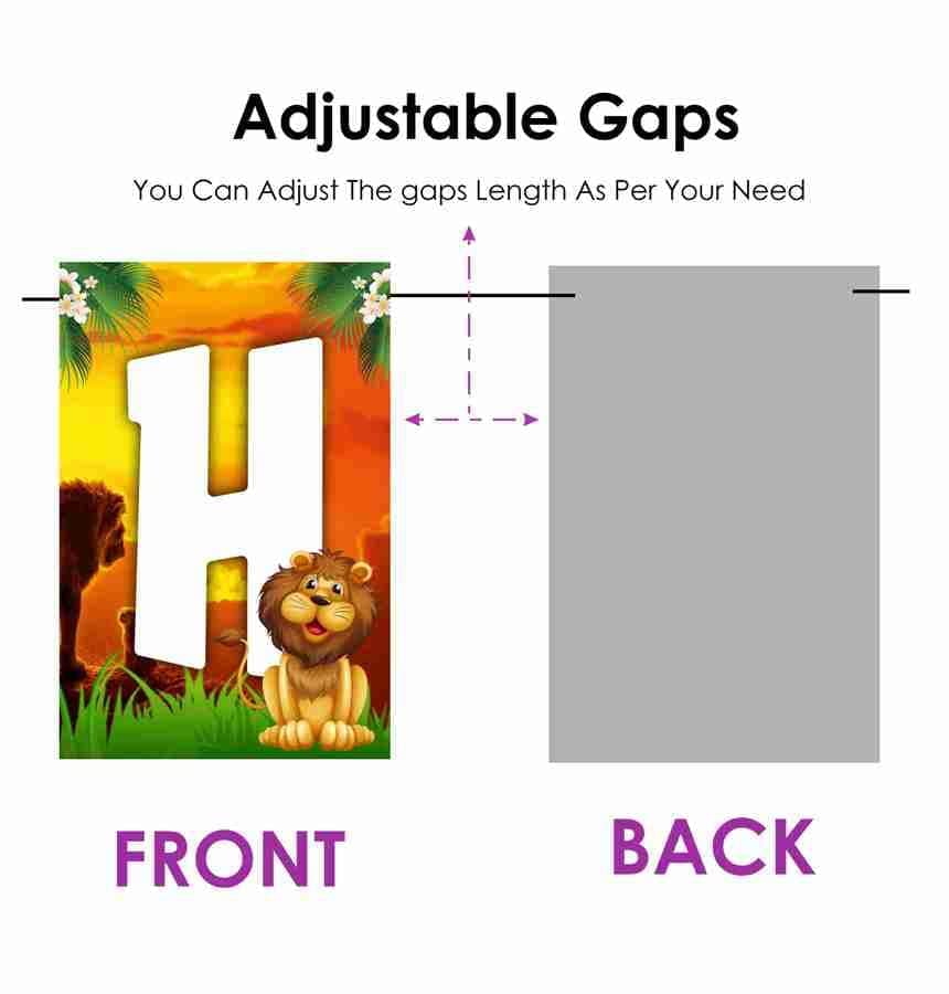 Balloonistics Lion Theme Happy Birthday Banner - Large Roaring Jungle Safari Birthday Decoration Backdrop - Premium Cardstock Bunting with Ribbon, King of the Jungle Party Supplies for Boys & Girls (Happy Birthday Banner) thumbnail 5