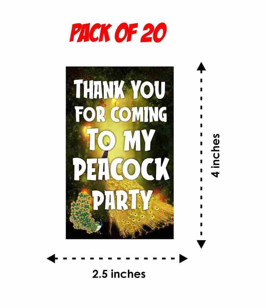 Peacock Theme Thank You Cards (Pack of 20) - Majestic Teal & Gold Folded Note Cards with Envelopes - Royal Indian Bird & Plumage Stationary, Elegant Gratitude Cards for Birthdays. (Thank you Cards - Pack of 20) thumbnail 4