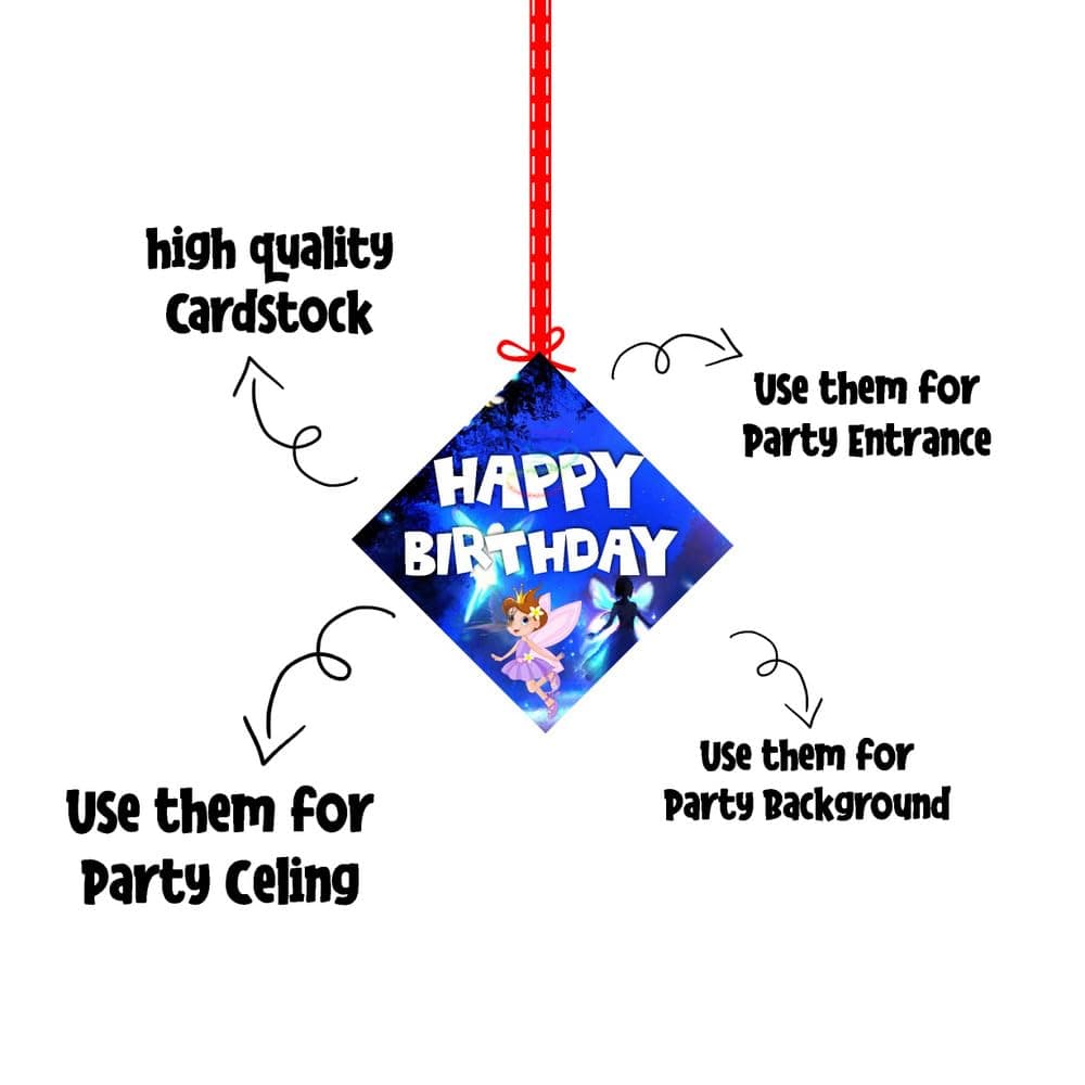 Balloonistics Fairy Theme Hanging Decorations - Pack of 12 Enchanted Forest Party Hangings - Premium Cardstock Magical Pixie, Garden Bloom & Butterfly Cutouts with Strings, Whimsical Birthday (Hangings - Pack of 12) thumbnail 6