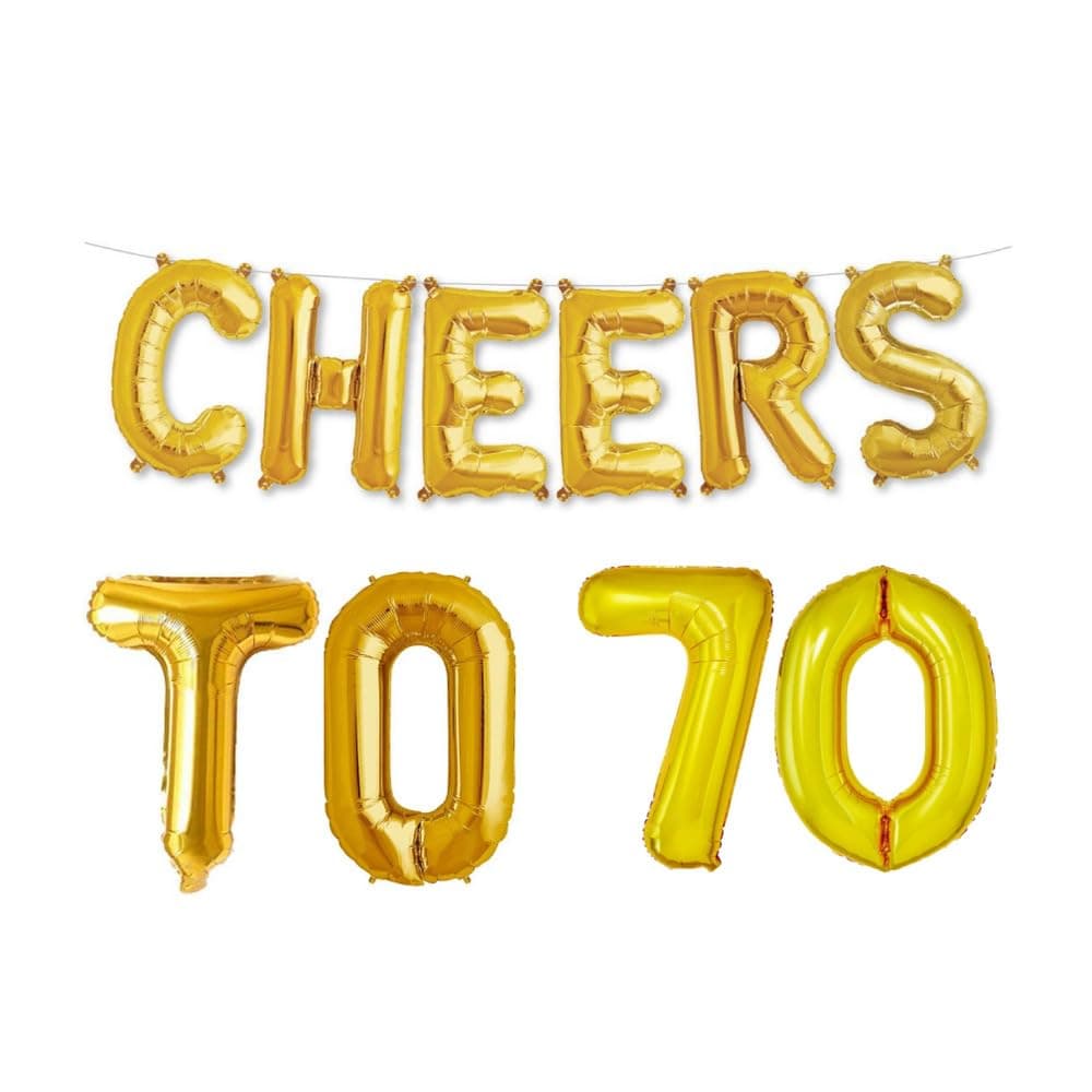 Balloonistics Cheers to Seventy Foil Balloon Combo Number 70 Foil balloon for Birthday and Anniversary thumbnail 1