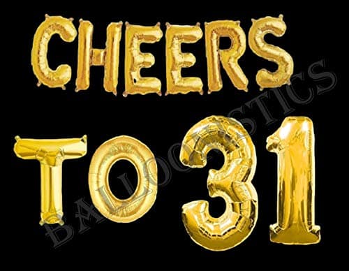 Balloonistics Cheers to Thirty One Foil Balloon Combo – “Cheers to 31” & Number 31 Foil Balloon Set for 31st Birthday & Anniversary Party Decorations thumbnail 3