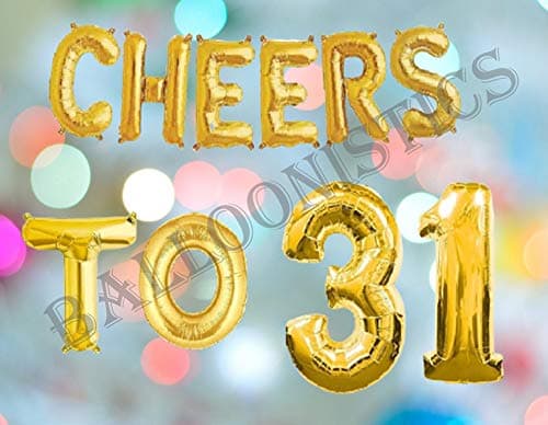 Balloonistics Cheers to Thirty One Foil Balloon Combo – “Cheers to 31” & Number 31 Foil Balloon Set for 31st Birthday & Anniversary Party Decorations thumbnail 2