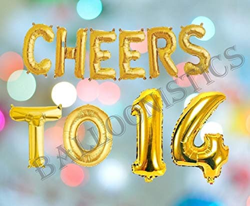 Balloonistics Cheers to Fourteen Foil Balloon Combo – “Cheers to 14” & Number 14 Foil Balloon Set for 14th Birthday & Teen Milestone Party Decorations thumbnail 3