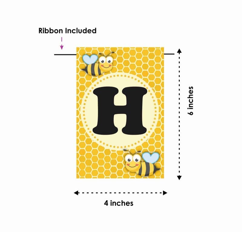 Balloonistics Honey Bee "Happy Birthday" Banner Premium Cardstock Honey Bee Theme Party Decorations Double-Sided Kids Birthday Backdrop Sign for Kids (Happy Birthday Banner) thumbnail 6