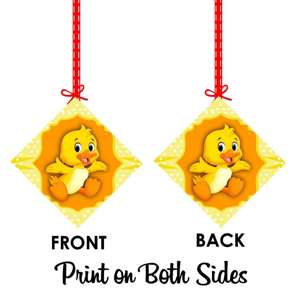 Balloonistics Duck Theme Hanging Decorations - Pack of 12 Rubber Ducky Birthday Hangings - Premium Cardstock Double-Sided Yellow Ducky & Bubble Cutouts with Strings, Whimsical Splish Splash Party Decor(Hangings - Pack of 12) thumbnail 8