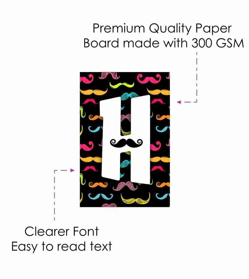 Moustache Theme Happy Birthday Banner - "Little Man" Gentlemen’s Cardstock Bunting - Dashing Mo-themed Birthday & Movember Party Decorations, "Stache & Dash" Backdrop (Happy Birthday Banner) thumbnail 4