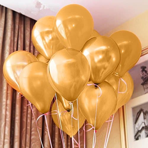 Balloonistics Metallic Gold Latex Balloons – Pack of 50 Premium Golden Party Balloons for Birthday & Anniversary Decoration thumbnail 6