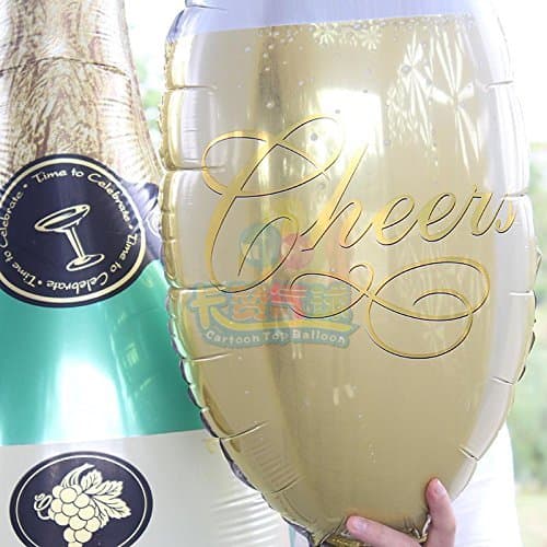 Balloonistics Champagne Bottle & Wine Glass Foil Balloon Set – 36 Inch Balloons for New Year & Anniversary Celebrations thumbnail 6