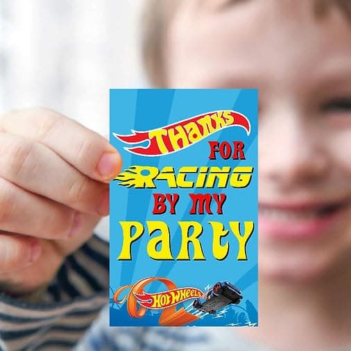 Balloonistics Hot Racing Wheels Theme Thank You Cards Return Gift Notes for Birthday Parties Premium Cardstock for Kids Party & Supplies (Thank you Cards - Pack of 20) thumbnail 1