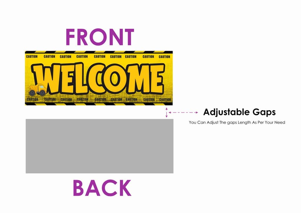 Balloonistics Construction Theme Welcome Sign 2.3 Ft Large Construction Party Welcome Board for Indoor & Outdoor Cardstock Under Construction Backdrop (Welcome Outdoor Board) thumbnail 5