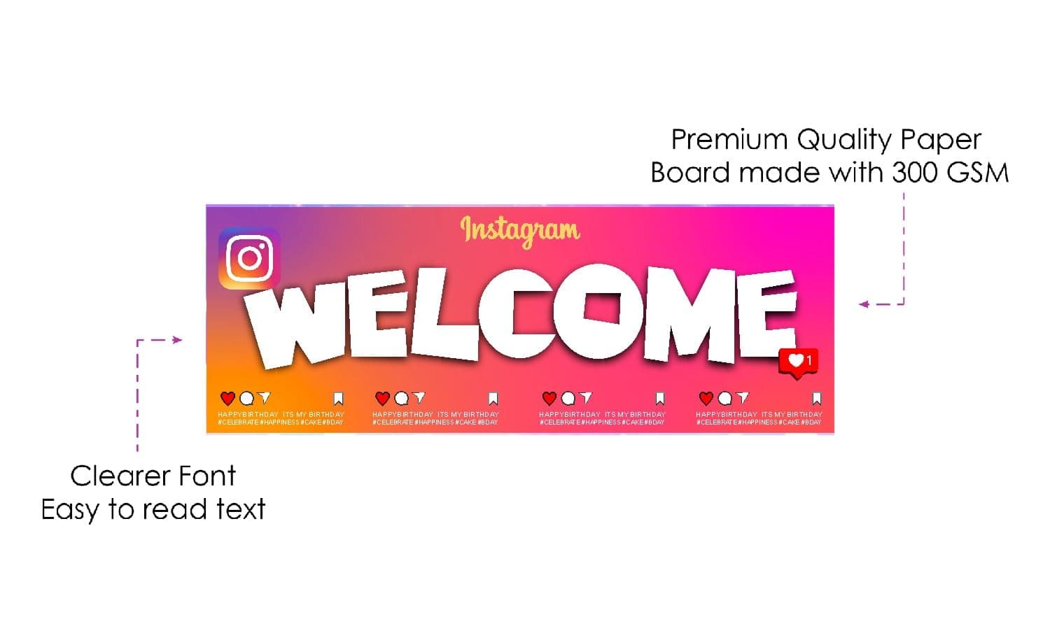 Balloonistics Insta King Theme Birthday Welcome Board - 2.3 Feet Large Royal Blue & Gold Social Media Inspired Cardstock Hanging Sign - Outdoor & Indoor Entryway Decor with Ribbons for Boys, Teens & Men (Welcome Outdoor Board) thumbnail 6