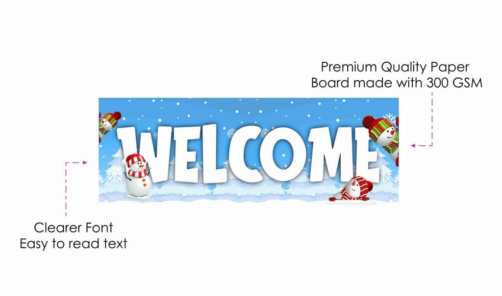 Balloonistics Snowman Birthday Welcome Board - 2.3 Ft Large Cardstock Winter Wonderland Party Sign - Frosty Theme Indoor & Outdoor Entrance Decoration, Kids First Birthday "Onederland" Bunting with Ribbons (Welcome Outdoor Board) thumbnail 6