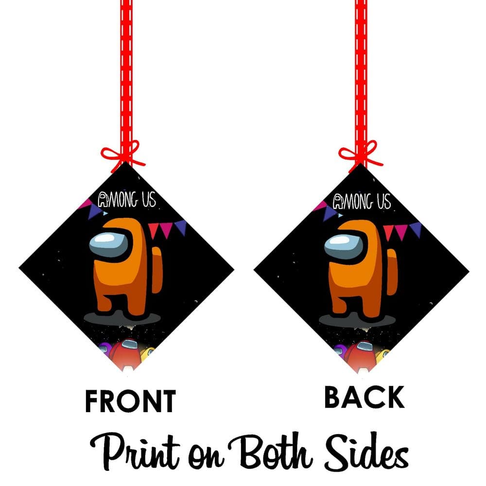 Balloonistics Among Theme Birthday Hanging Decorations Double-Sided Cardstock Cutouts with Ribbons Party Supplies for Birthdays (Hangings - Pack of 12) thumbnail 8