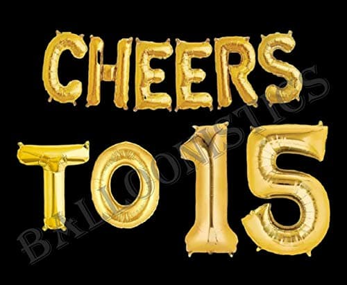 Balloonistics Cheers to Fifteen Foil Balloon Combo – “Cheers to 15” & Number 15 Foil Balloon Set for 15th Birthday & Teen Milestone Party Decorations thumbnail 2