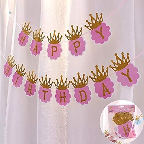 Balloonistics Pink Happy Birthday Banner – Premium Cardstock Bunting for Birthday Party Room Decoration thumbnail 2