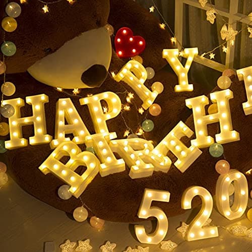 Balloonistics Warm White LED Marquee Letter F Light – 9 Inch Cordless Battery-Operated Standing Alphabet Sign for Birthday, Wedding & Personalised Home Decor thumbnail 5