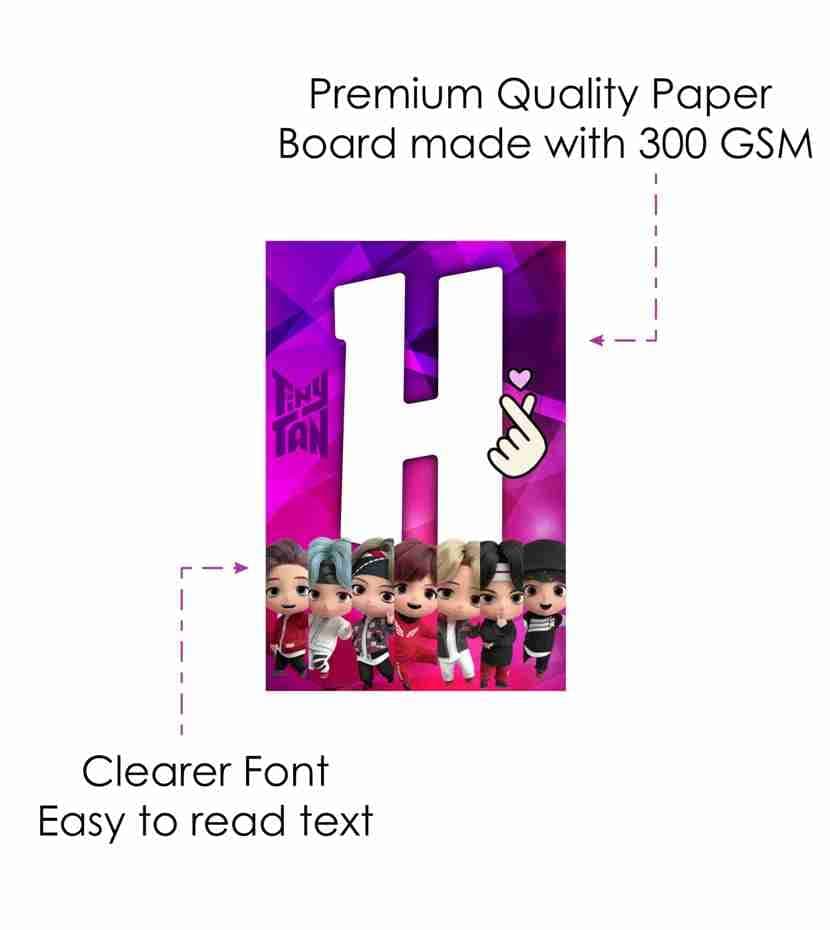 Balloonistics TinyTan Happy Birthday Banner - Large Cardstock Chibi K-Pop Bunting - Purple BTS Inspired Party Decorations featuring RM, Jin, SUGA, j-hope, Jimin, V, and Jung Kook (Happy Birthday Banner) thumbnail 5