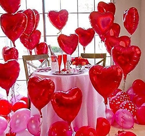 Balloonistics Foil Heart Shape Balloons (Pack of 50) with Pump,red thumbnail 5