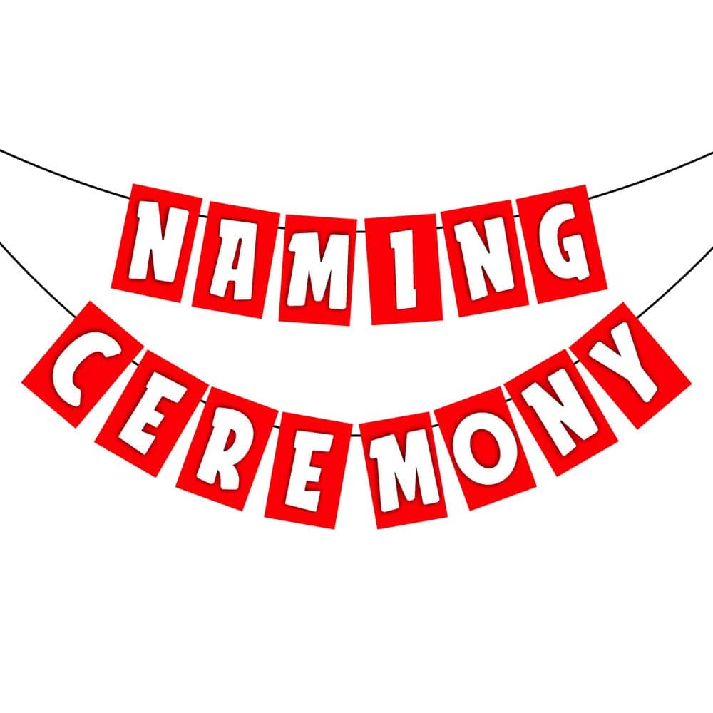 Balloonistics Premium Naming Ceremony Banner Vibrant Cardstock Backdrop for Celebrations & Name Reveal Parties Includes Hanging Ribbon (Naming Ceremony Banner) thumbnail 2