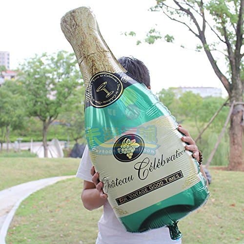 Balloonistics Champagne Bottle & Wine Glass Foil Balloon Set – 36 Inch Balloons for New Year & Anniversary Celebrations thumbnail 5