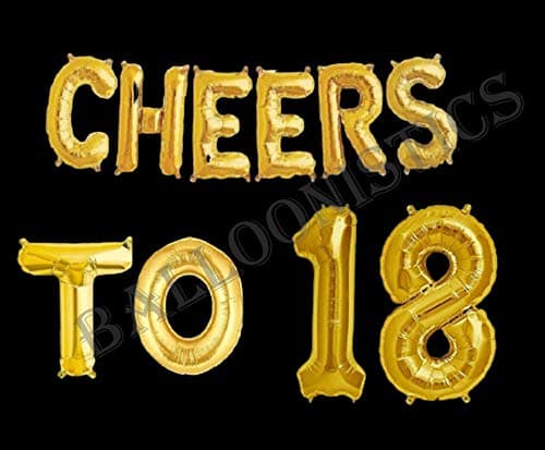 Balloonistics Cheers to Eighteen Foil Balloon Combo – “Cheers to 18” & Number 18 Foil Balloon Set for 18th Birthday & Coming of Age Party Decorations thumbnail 2
