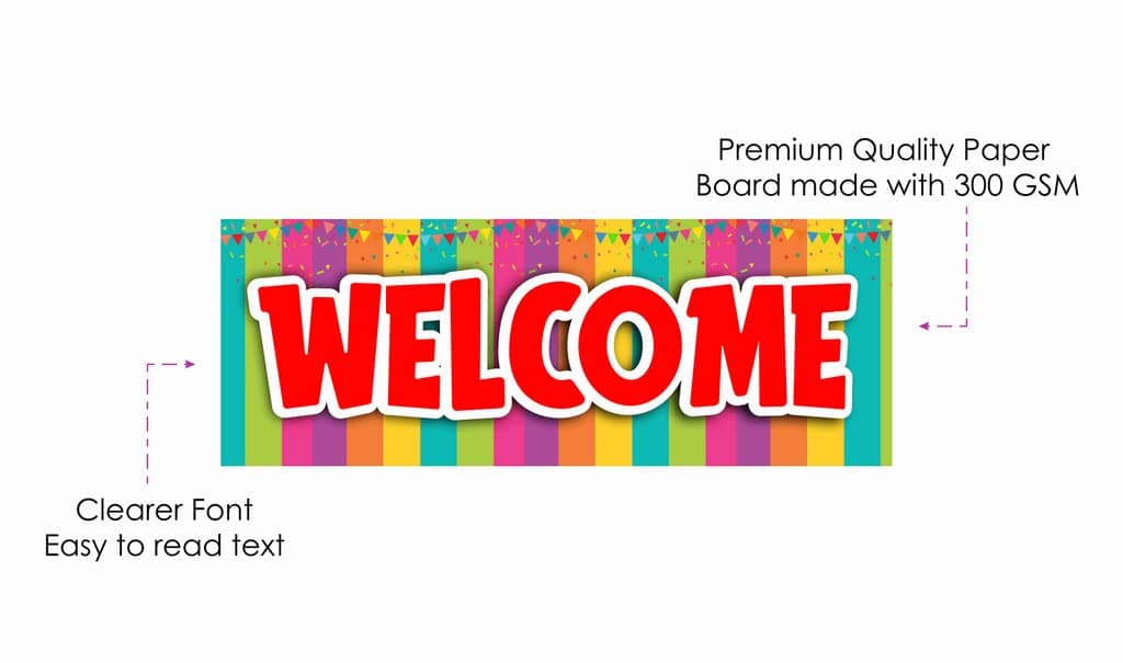 Balloonistics Reunion Theme Welcome Sign Board - 2.3 Feet Large Cardstock Door Hanging - Family Reunion, School Class & Friends Get-Together Party Decorations - Includes Elegant Hanging Ribbons, Indoor & Outdoor "Welcome Home" Backdrop (Welcome Outdoor Board) thumbnail 6