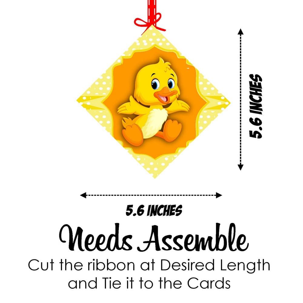 Balloonistics Duck Theme Hanging Decorations - Pack of 12 Rubber Ducky Birthday Hangings - Premium Cardstock Double-Sided Yellow Ducky & Bubble Cutouts with Strings, Whimsical Splish Splash Party Decor(Hangings - Pack of 12) thumbnail 7