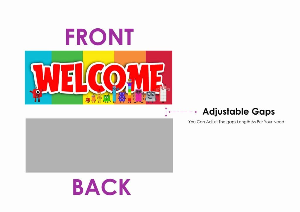 Balloonistics Number Blocks Theme Birthday Welcome Board - 2.3 Feet Large Cardstock Entrance Sign for Outdoor & Indoor - Math-Powered Learning & "Step Squad" Educational Party Decor (Welcome Outdoor Board) thumbnail 5