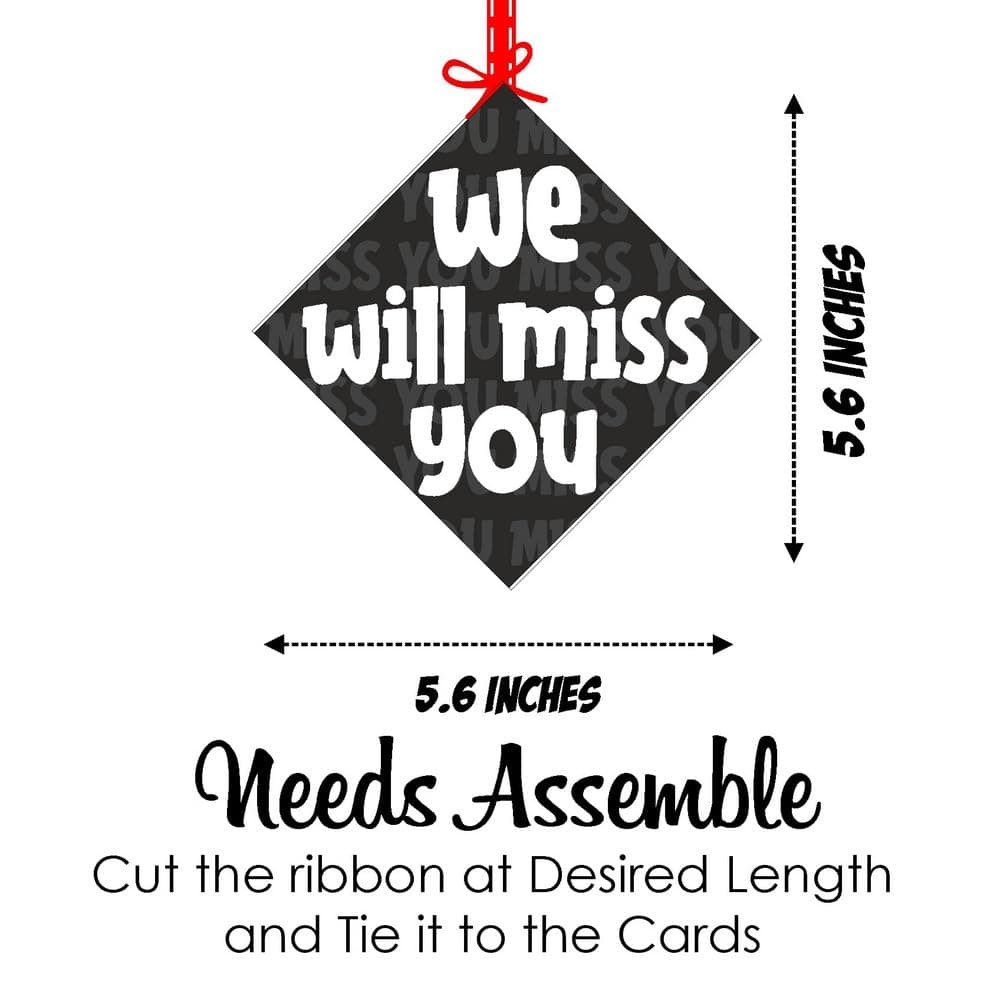Balloonistics We Will Miss You Hanging Decorations - Pack of 12 Double-Sided Cardstock Cutouts with Satin Ribbons - Elegant Farewell, Retirement & Going Away Party Decor - 2-Sided High-Definition Print(Hangings - Pack of 12) thumbnail 7