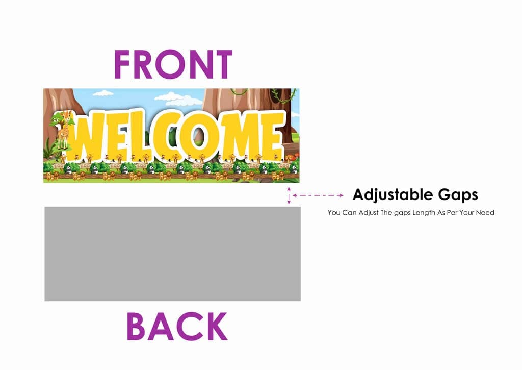 Balloonistics Zoo Theme Welcome Board - Large 2.3 Feet Cardstock Entrance Sign for Indoor & Outdoor Use - Safari Birthday Party Decorations featuring Lion, Giraffe, & Zebra (Welcome Outdoor Board) thumbnail 5