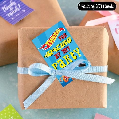 Balloonistics Hot Racing Wheels Theme Thank You Cards Return Gift Notes for Birthday Parties Premium Cardstock for Kids Party & Supplies (Thank you Cards - Pack of 20) thumbnail 2