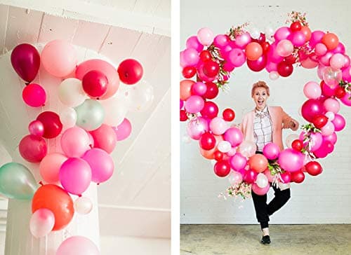Balloonistics 50-Pack Metallic HD Red & Pink Latex Balloons – Shiny Combo Balloons for Valentine’s Day, Baby Shower, Girls Birthday & Romantic Party Decoration thumbnail 2