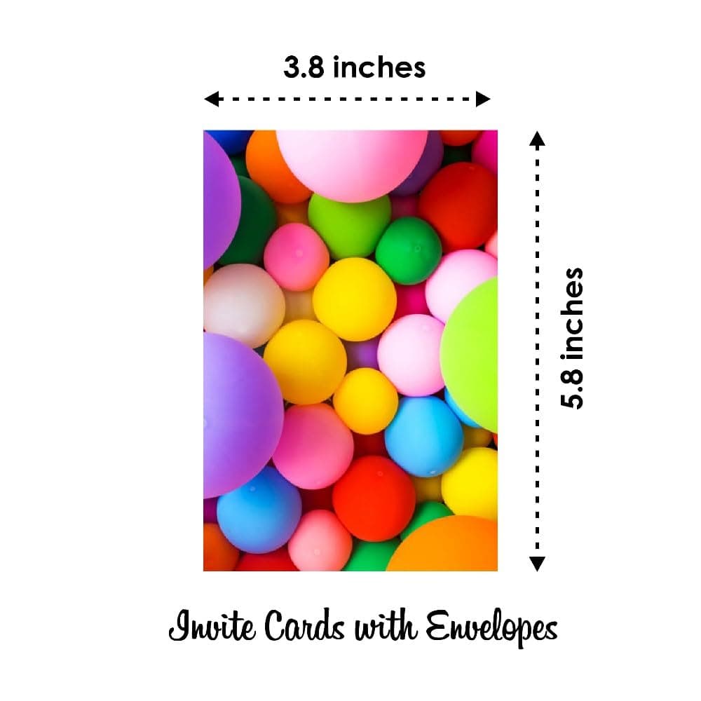 Balloonistics Colorful Balloon Birthday Invitation Cards - Pack of 10 Premium Double-Sided Cardstock Invites with Envelopes - Vibrant Rainbow Theme Party Announcements for Kids & Adults (Invite Cards - Pack of 10) thumbnail 6