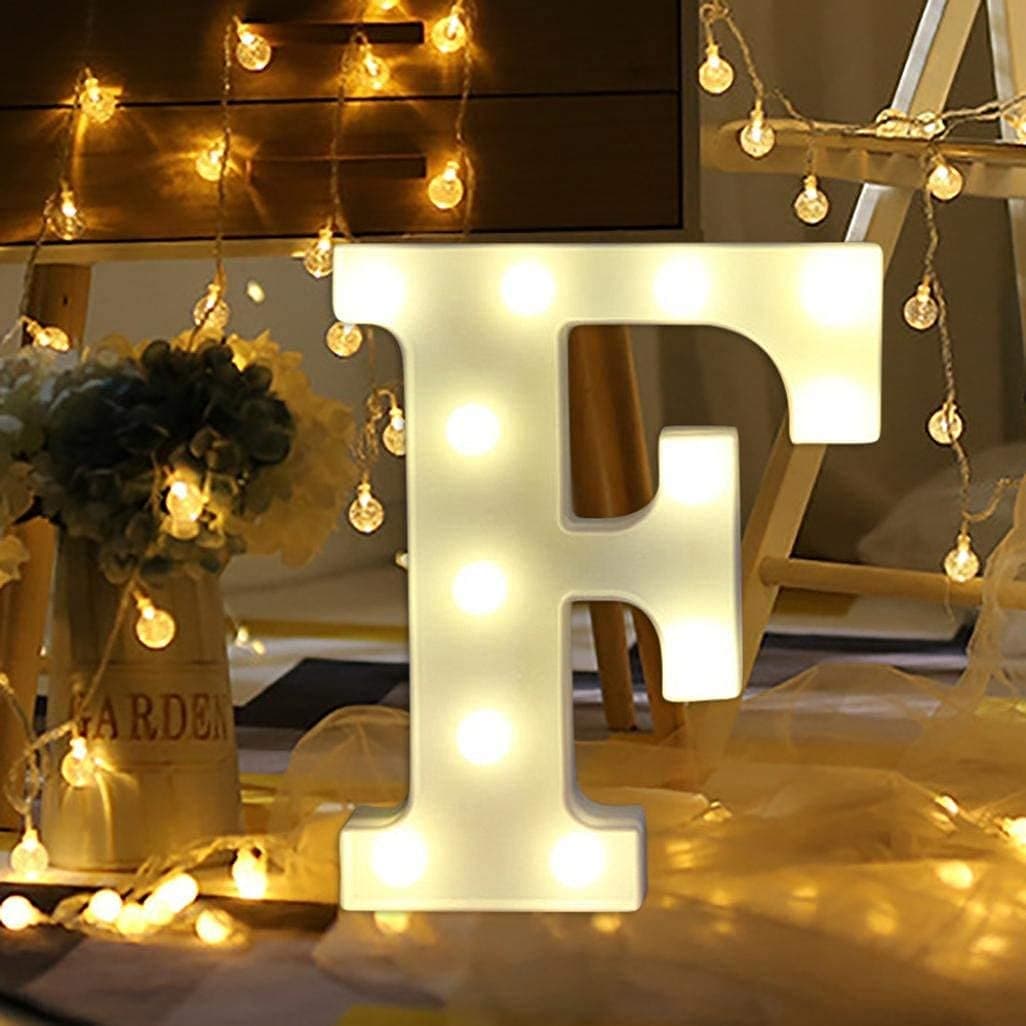 Balloonistics Warm White LED Marquee Letter F Light – 9 Inch Cordless Battery-Operated Standing Alphabet Sign for Birthday, Wedding & Personalised Home Decor thumbnail 1