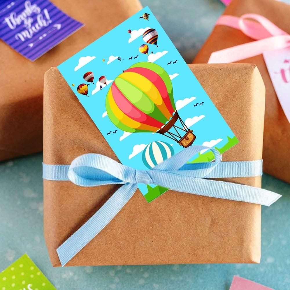 Balloonistics Hot Air Balloon Theme Birthday Invitation Cards - Pack of 10 Up & Away Party Invites - Premium Cardstock "Adventure Awaits" Fill-in Invitations, Whimsical Pastel Sky & Cloud Birthday Supplies (Invite Cards - Pack of 10) thumbnail 3
