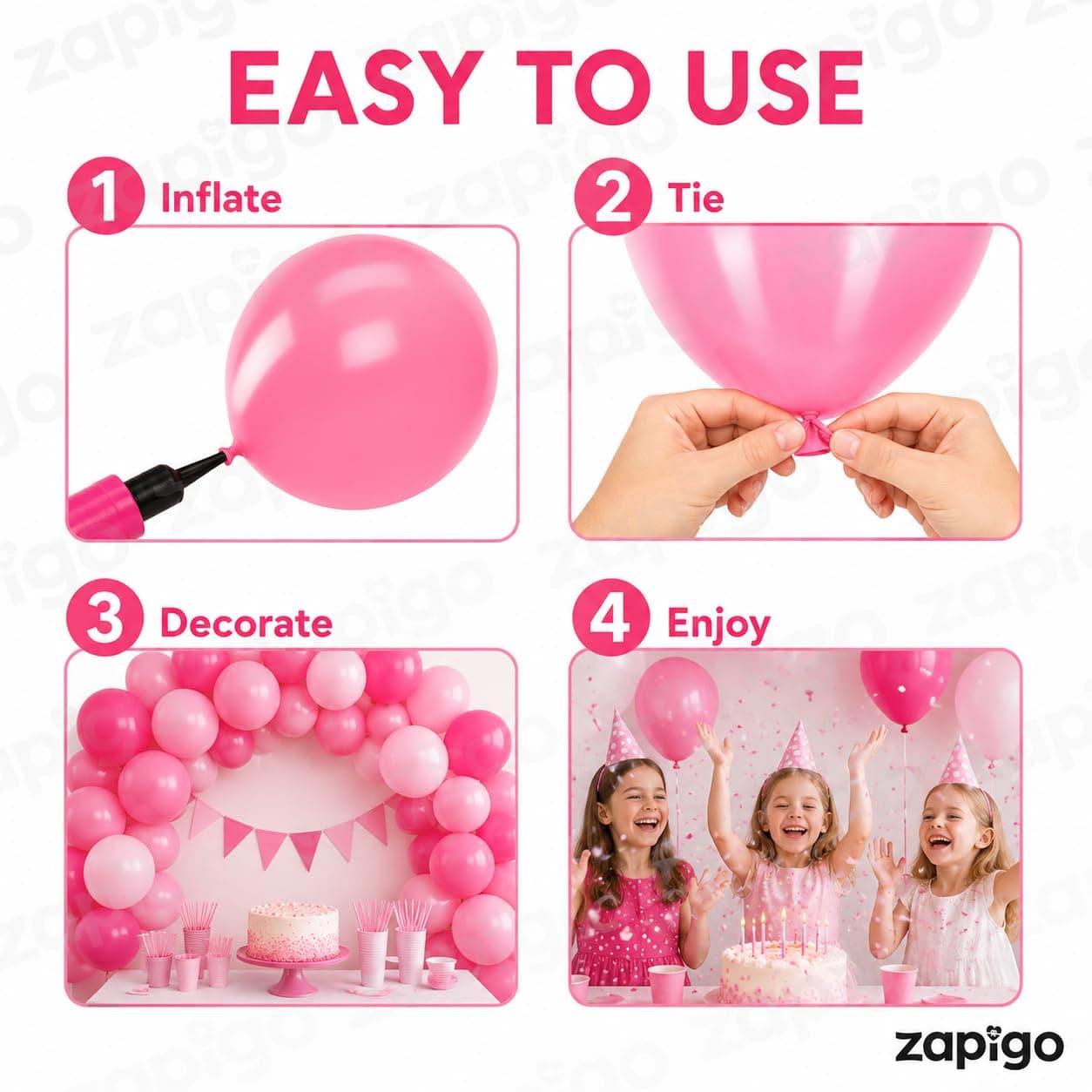 Balloonistics 25-Pack Pink Latex Balloons – Solid Colour Balloons for Girls Birthday, Baby Shower, Bridal Shower & Pink Party Decoration thumbnail 7