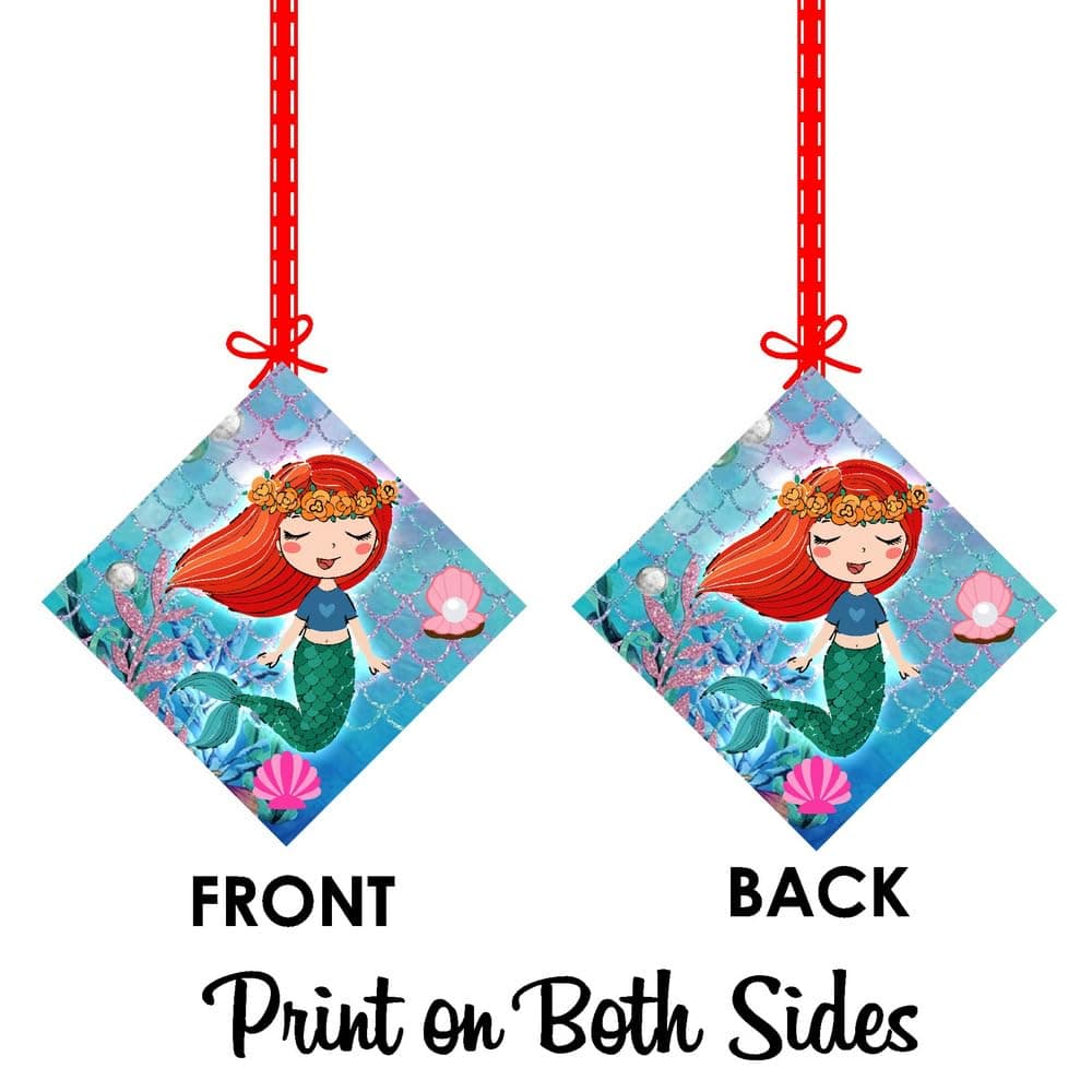 Balloonistics Mermaid Party Decorations Hanging Decor Double-Sided Cardstock Room Decor with Ribbons Under the Sea Birthday Supplies (Hangings - Pack of 12) thumbnail 8